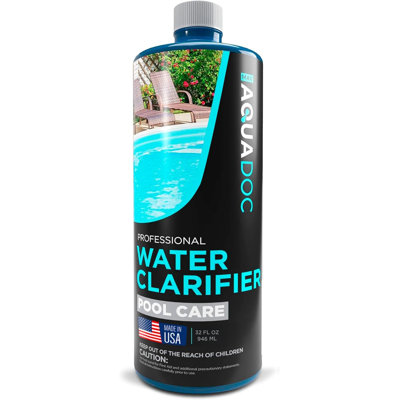 Clarificateur de piscine liquide pour le traitement rapide de l'eau nuageuse, Clarificateur d'eau de piscine Les propriétaires de piscine adorent, utilisez notre Clarificateur pour garder votre piscine claire - AquaDoc 32 oz