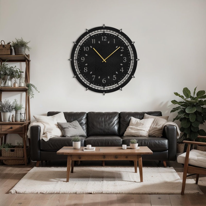 Grande horloge murale en métal décorative silencieuse décorative murale, L 24 po x H 24 po