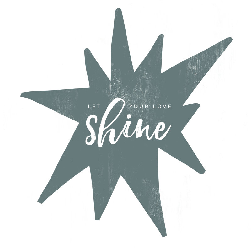 Grey Shine Star - Wrapped Canvas Print, 30cm H x 30cm W x 3.8cm D
