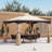 Outsunny 10' X 12' Outdoor Gazebo With Netting And Curtains, Patio Gazebo Canopy With 2-Tier Soft Top Roof And Steel Frame For Lawn, Garden, Backyard And Deck