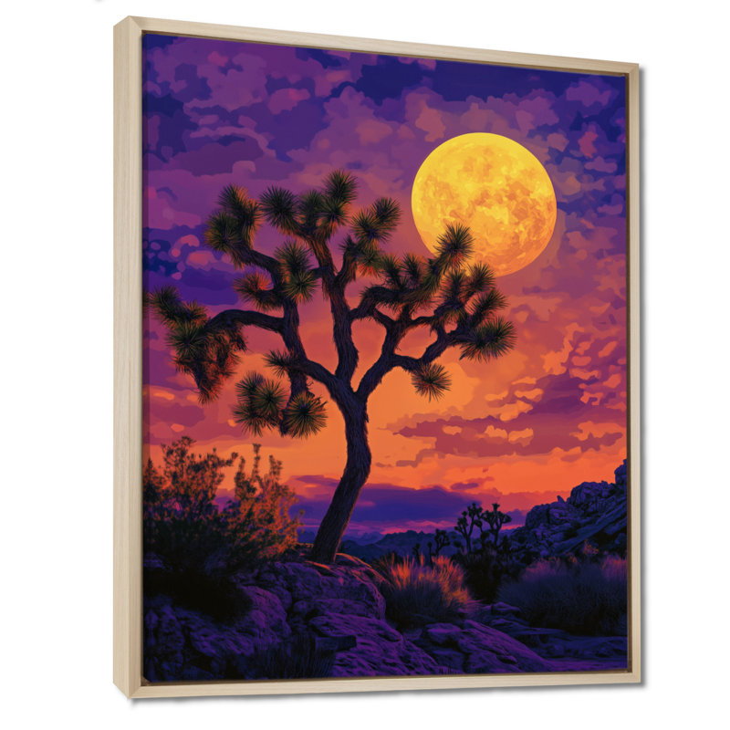 Joshua Tree, art mural, toile de lune du désert, impression de Joshua Tree Moonrise, H 44 po x l 34 po