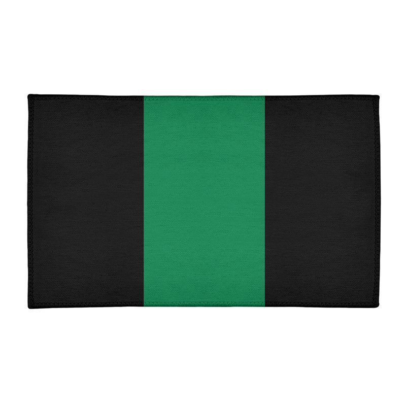 Tapis noir/vert rayé, Rectangle 9 pi x 12 pi