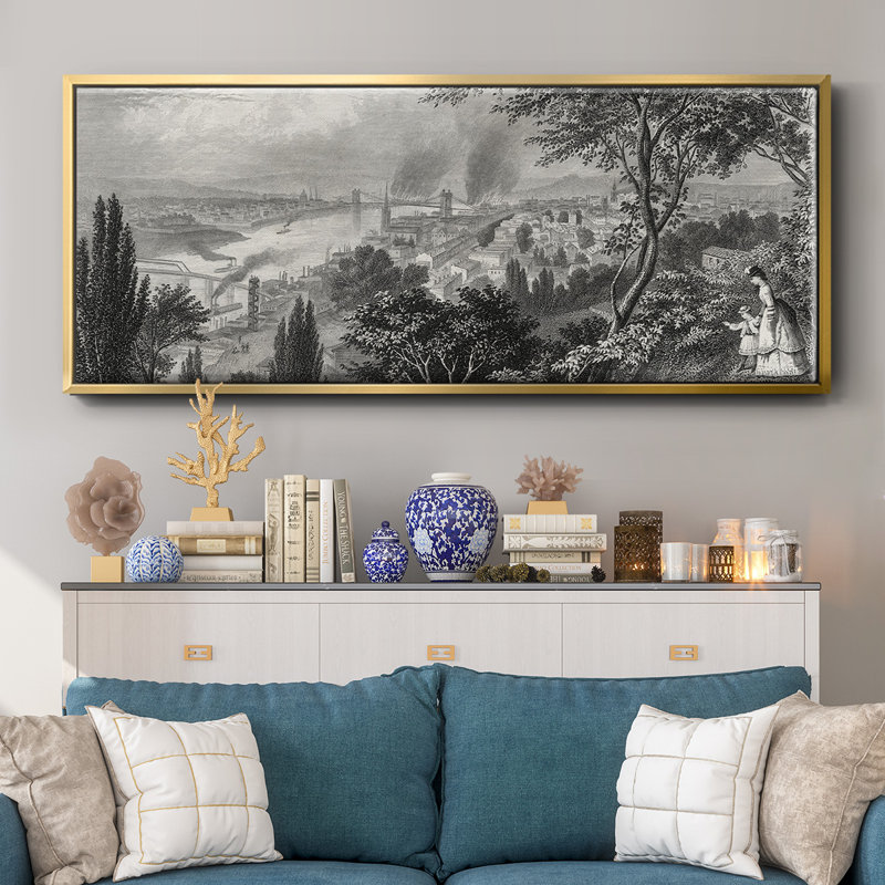 City of Cincinnati - Toile encadrée, H 20 po x l 50 po