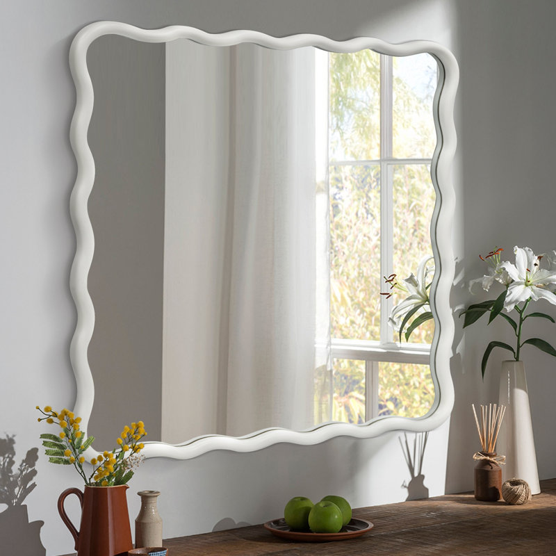 Castin Solid Wood Wavy Wall Mirror - Unique Design