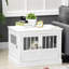 Table de caisse blanche pour chien Pour les petits chiens, il possède un plateau de table spacieux, trois portes, une pièce de liaison magnétique et un côté en acier. Chiens, avec pièce de serrage, cadre