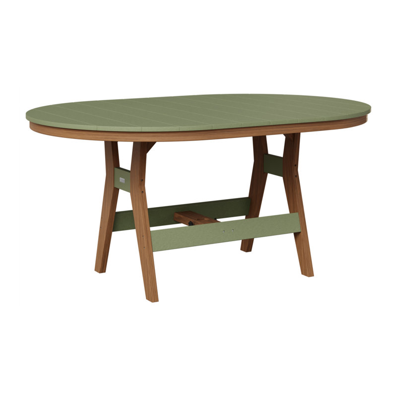 Harbor Outdoor Oval Dining Table, Antique Mahogany, Sage