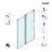 62-67" W X 79" H Frameless Single Sliding Shower Door with 3/8" (10mm) Clear Tempered Glass, Shatter-Resistant Film & Installation Hole Locator - Round Top Rail-120782892