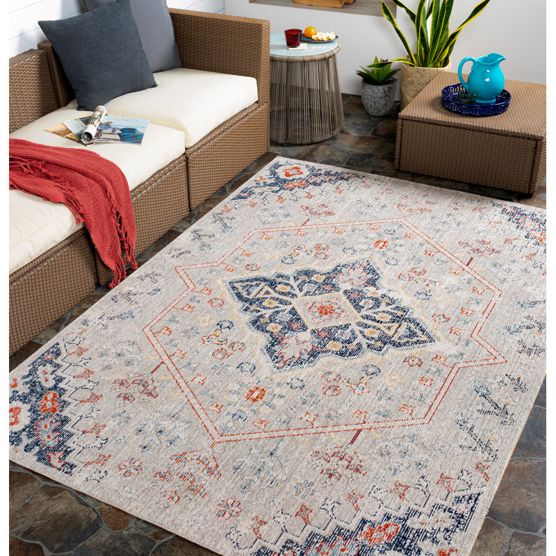 Tapis d'intérieur / extérieur gris Enciso, Rectangle 5 pi 3 po x 7 pi