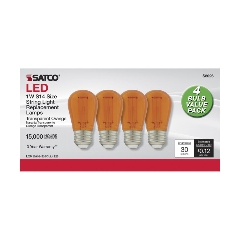 1 Watt Orange LED Bulb