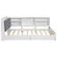 Lit plateforme en bois avec tête de lit, tablettes et 2 tiroirs-850740272