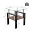 Ensemble de 2 tables à thé modernes en verre trempé (table incluse seulement)-121085060