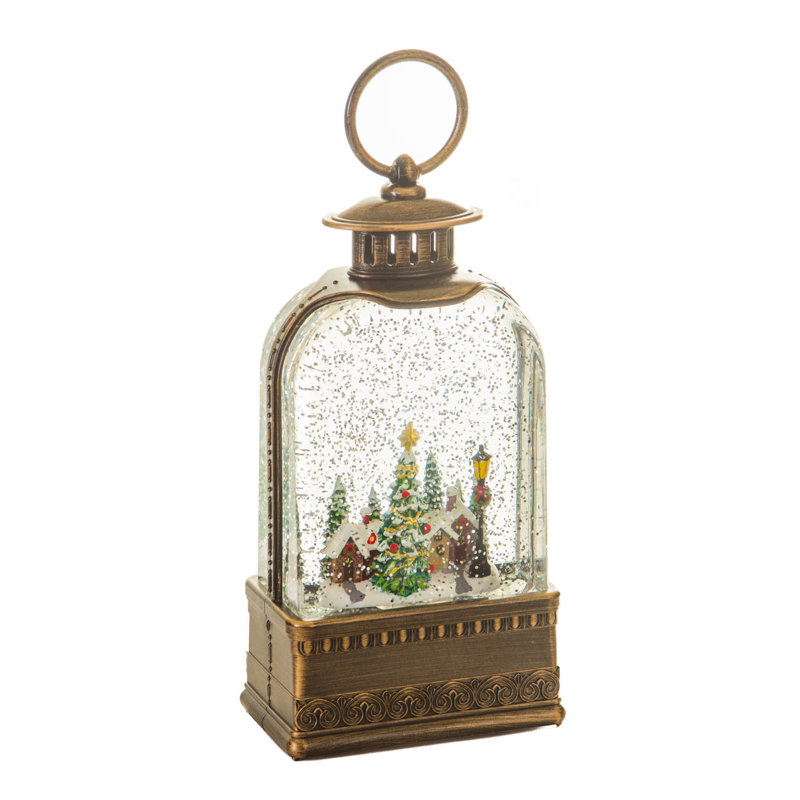 Brown Lantern LED Snow Globe