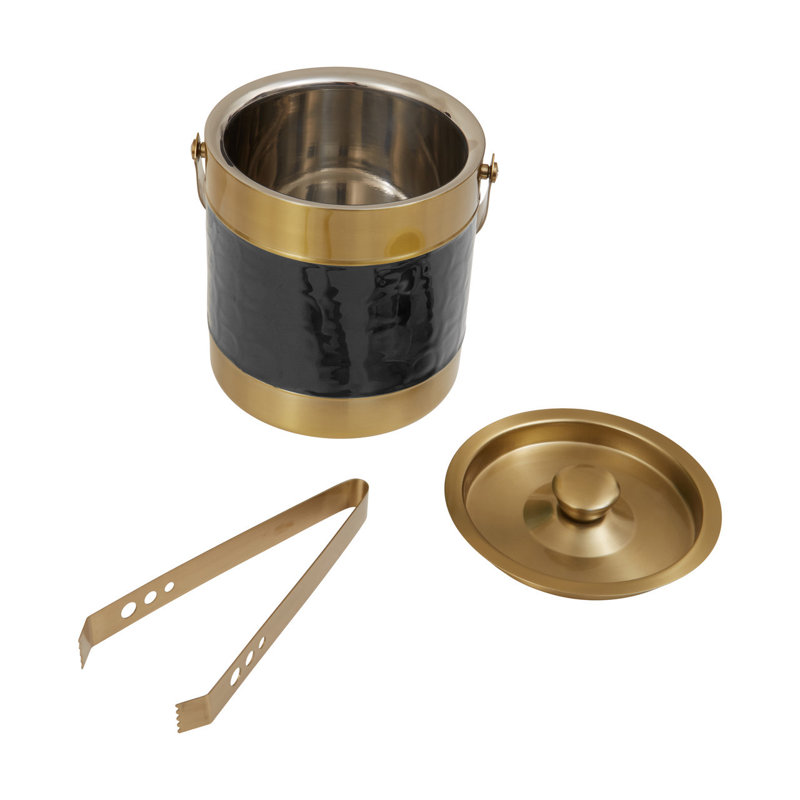 Carolina Black Enamel Ice Bucket, Black