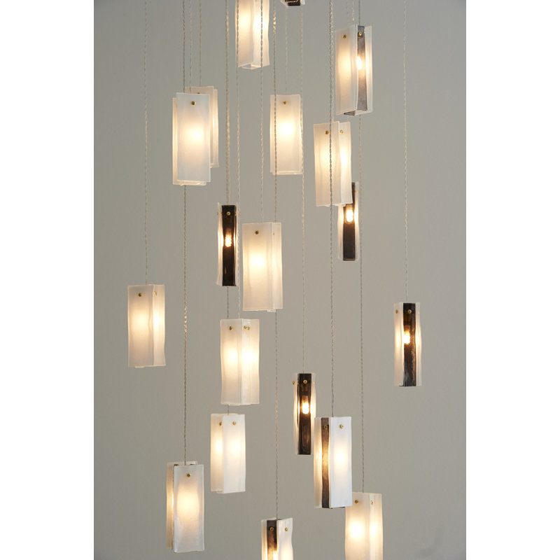 25 - Light Cluster Globe Pendant, White/Black/Clear, 19