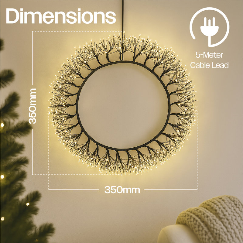 Metal Wreath, 35cm H x 35cm W x 5cm D