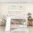 Twin Over Twin Bunk Bed with Slide and Roof,Ladder