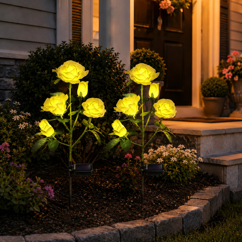 Lumières décoratives solaires imperméables à l'eau de jardin solaire pour jardin, Jaune