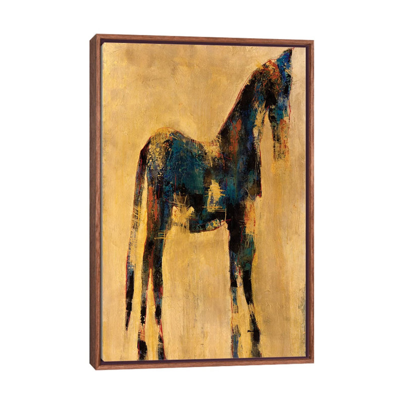 Indigo - Painting on Canvas, Classic Brown Wood Framed, 66.04 cm H x 45.72 cm W
