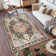 Samira Tiefi Black Beige Multi Machine Washable Traditional Medallion Indoor Area Rug, Flat Pile for Living Room & Bedroom