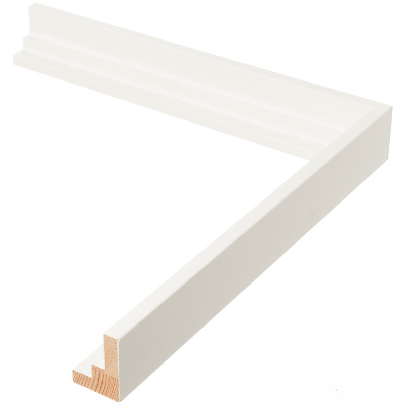 Bulah, H 18 po x l 12 po, Toile avec cadre érable, Blanc