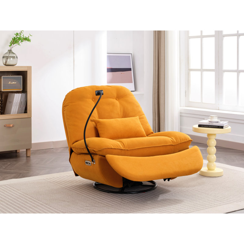 Fauteuil inclinable en cuir Albia, Similicuir orange