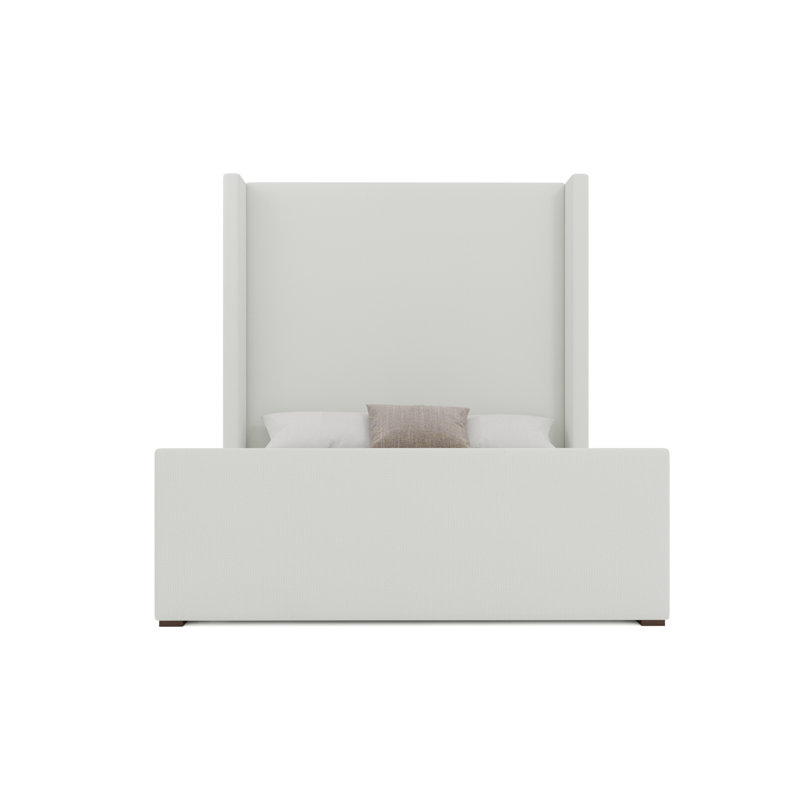 Lit haut Aylet Luxe, Très grand lit, Bouclé naturelle