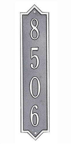 Plaque verticale Norfolk, taille standard, Vert foncé / lettres argentées, Oui