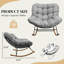 Chaise berçante moderne surdimensionnée Papasan avec coussin moelleux et structure robuste, fauteuil confortable pour un salon, une chambre ou un patio