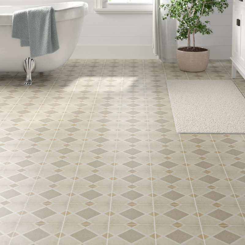Encausto 8" x 8" Porcelain Field Tile, Warm Rombo