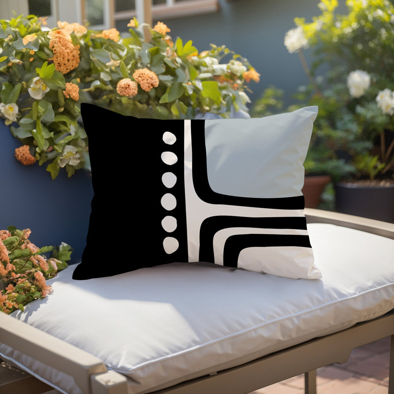 Coussin lombaire réversible intérieur / extérieur Sofi Minimalist, H 18 po x l 25 po, Gris