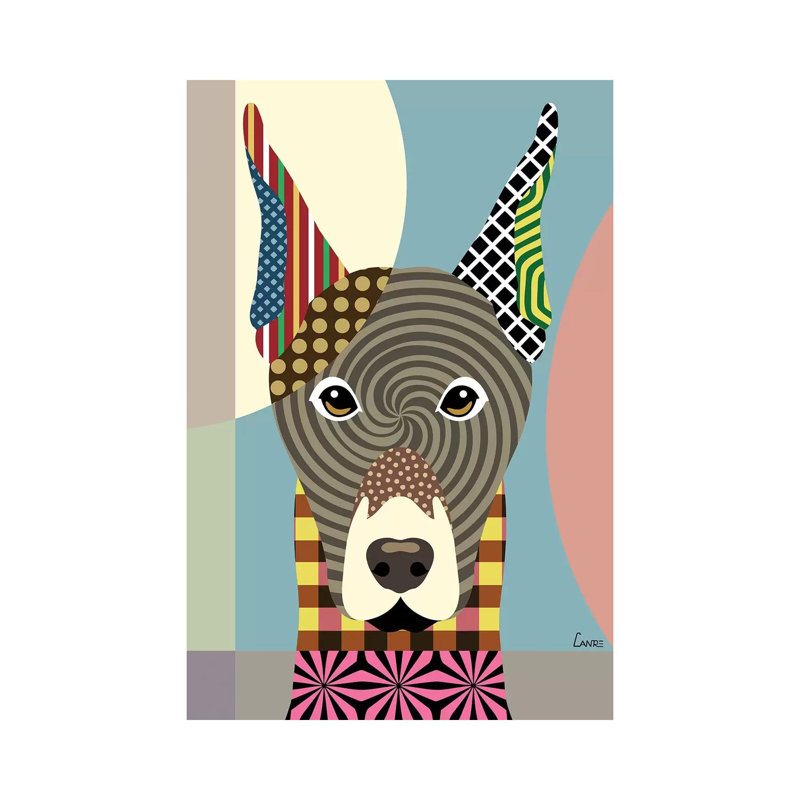 «Doberman Pinscher» par Lanre Studio, impression sur toile tendue, H 18 po x l 12 po x 1,5 po