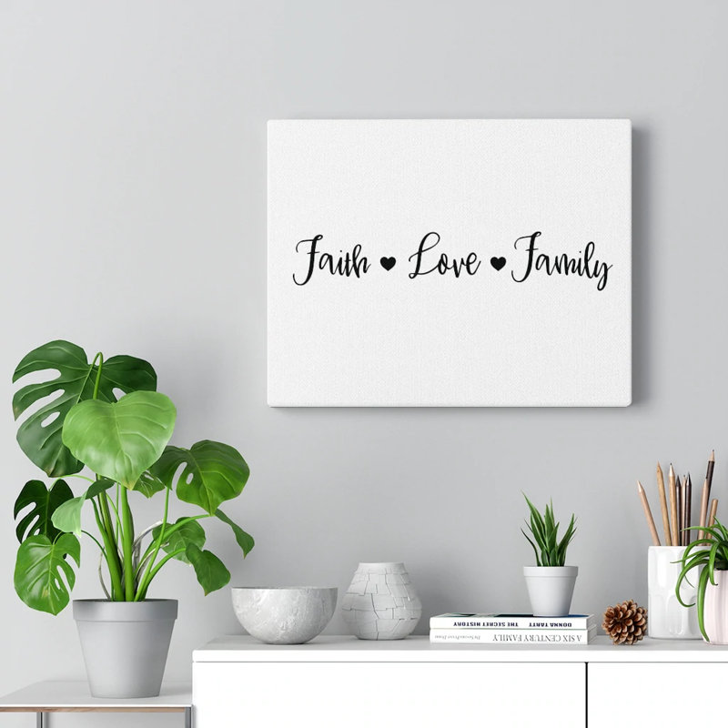 Faith Love Family - Wrapped Canvas Print, 30cm H x 41cm W