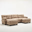 Canapé modulaire en U en forme de canapé modulaire, canapé-lit moderne à assise profonde, canapé modulaire à 3 places pour le salon, canapé-lit en flanelette confortable avec accoudoirs ronds 5 coussins, canapés pour la chambre à coucher-1779962635