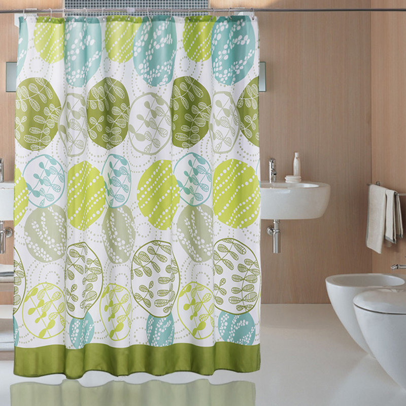 Polyester Shower Curtain With Hooks