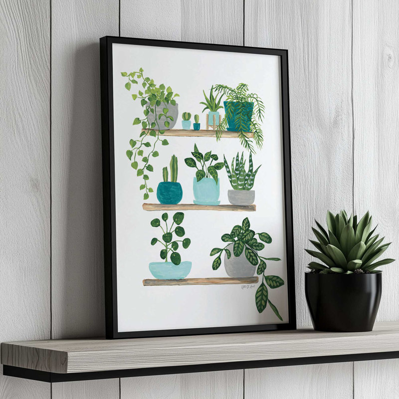 «My Boho Plants I» par Yvette St. Amant, reproduction d'art sur toile, H 16 po x l 12 po, Or