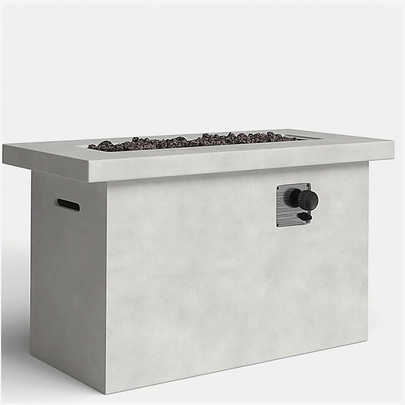 24'' H Concrete Propane/Natural Gas Outdoor Pit Table, Gray