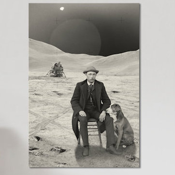 « moon man », impression sur toile, H 40 po x l 26 po x P 1,5 po, Pas de tapis, Toile tendue