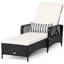 Chaise longue en rotin avec accoudoirs inclinables Costway Pe