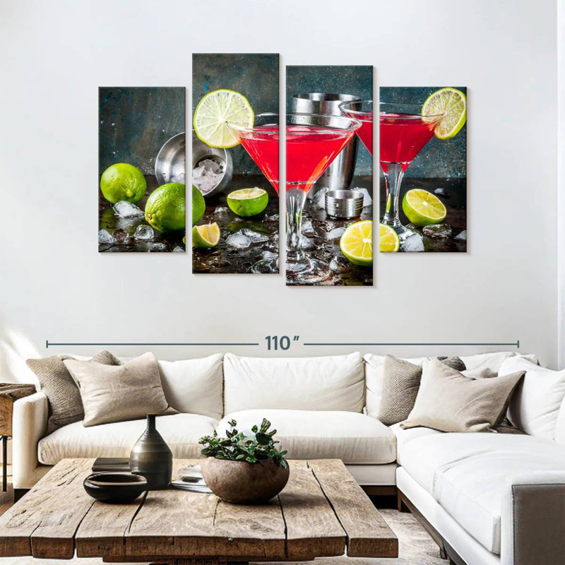 Yarlin Red Martini Cocktails, 54" H x 84" W