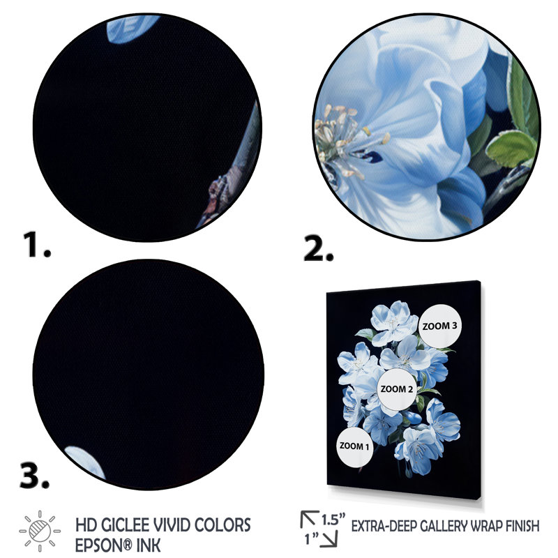 Apple Blossom Monochromatic Elegance I - Floral Wall Decor, H 32 po x l 16 po x P 1 po, Cadre doré à une seule photo