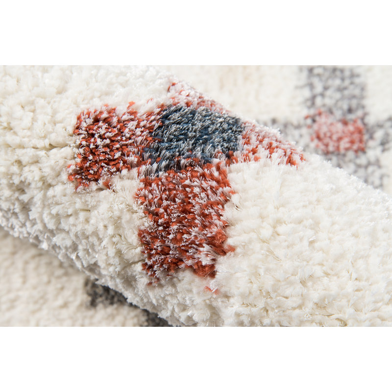 Tapis à motif géométrique ivoire Begley, Rectangle 2 pi x 3 pi