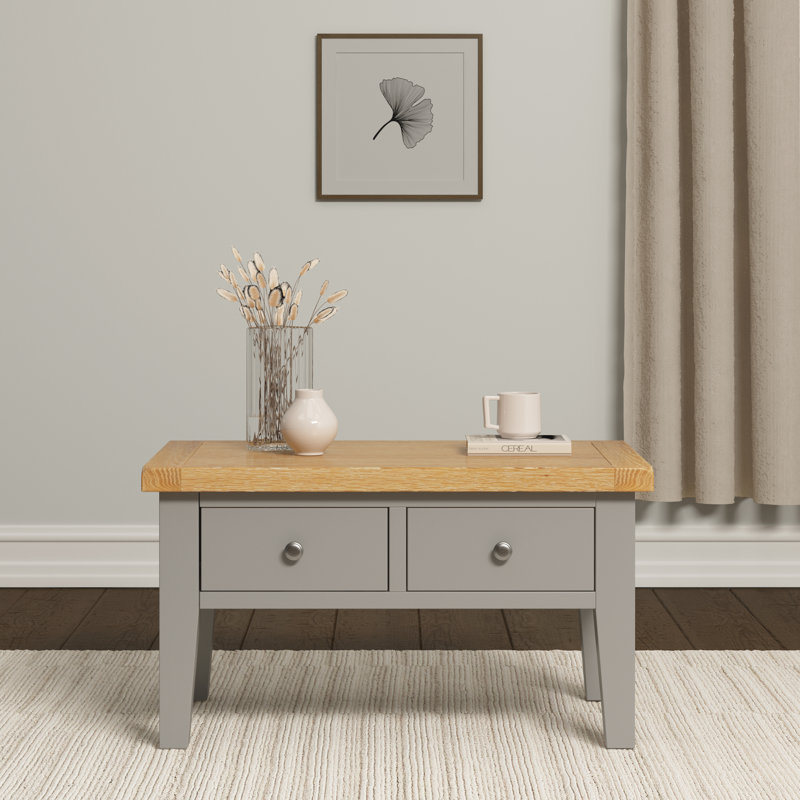 Windsor 2 Drawer Coffee Table, Grey