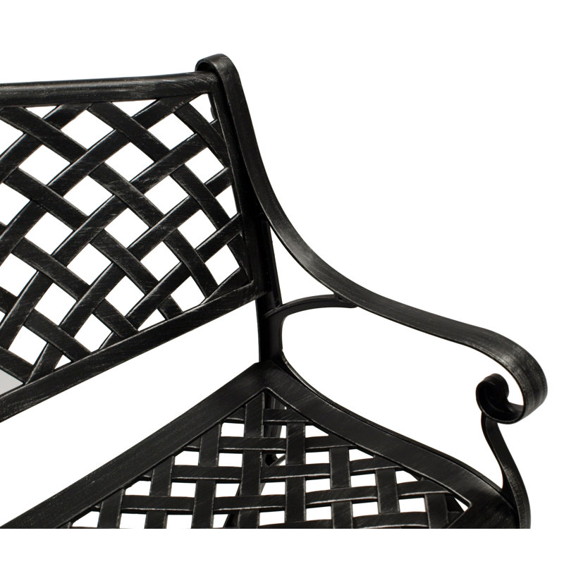 Sprague Aluminum Outdoor Bench, Antique Grey
