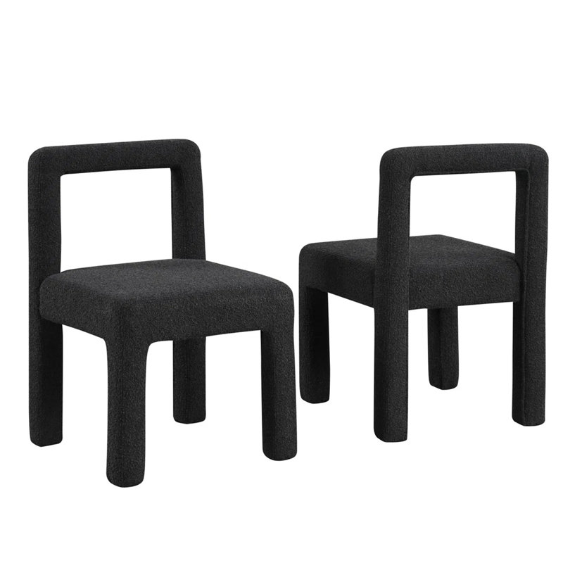 Ensemble de 2 chaises de salle à manger modernes, Noir