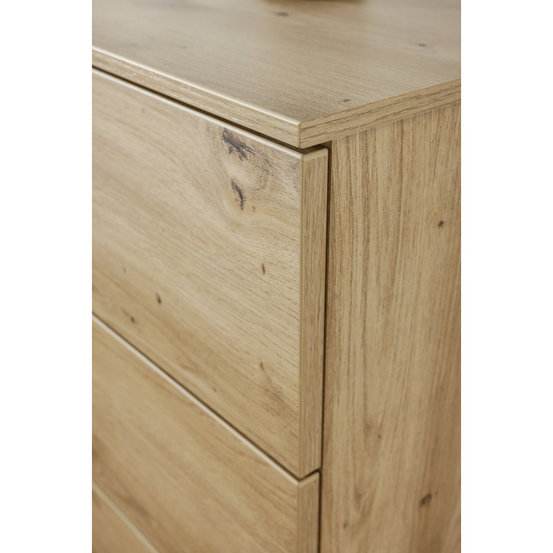 Flipp 5 - Drawer Chest of Drawers, Artisan Oak/Chrome