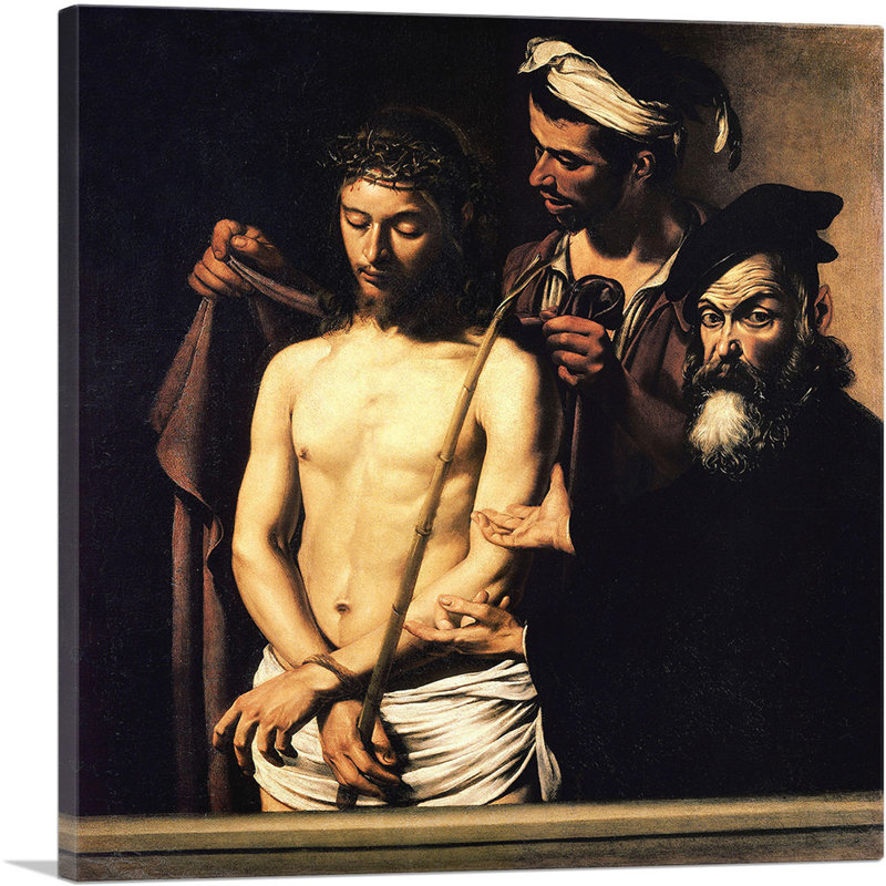 " Ecce Homo 1605 " by Caravaggio Painting Print, 36" H x 36" W x 1.5" D