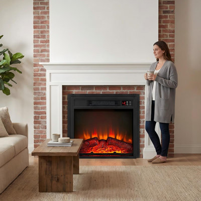 18" Electric Fireplace Insert with Remote Control and 1400W Heater