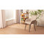Chaise d'appoint rembourrée en mélange de lin et de coton Kamai-288735912