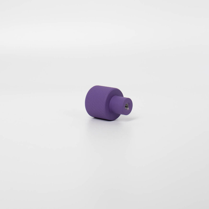 ROUS Hardware Mid Century Modern Knurled Knob, Royal (Purple)