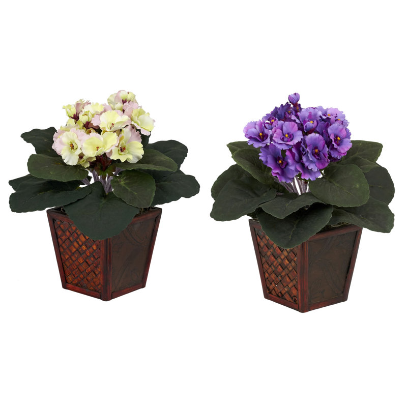 Arrangement floral violet en pot
